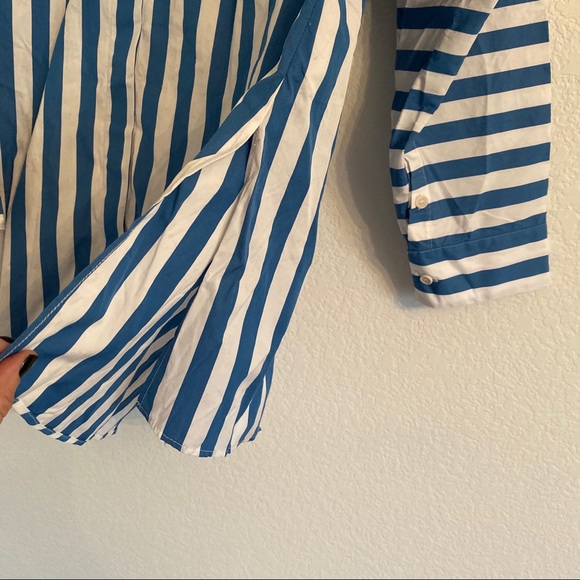 AKRIS Punto Striped Kent-Collar dolman blouse 10 - Picture 7 of 8